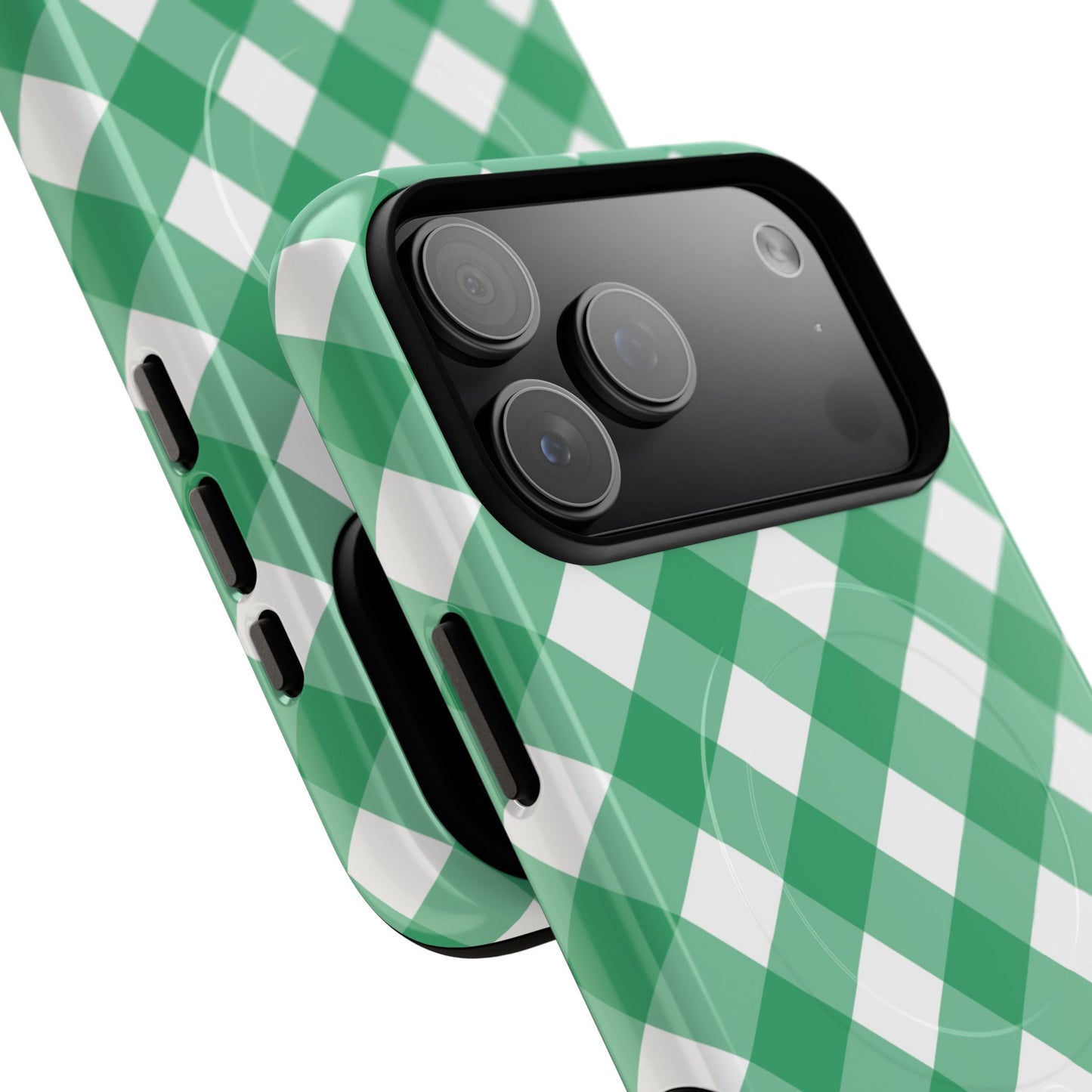 Green Gingham iPhone Case