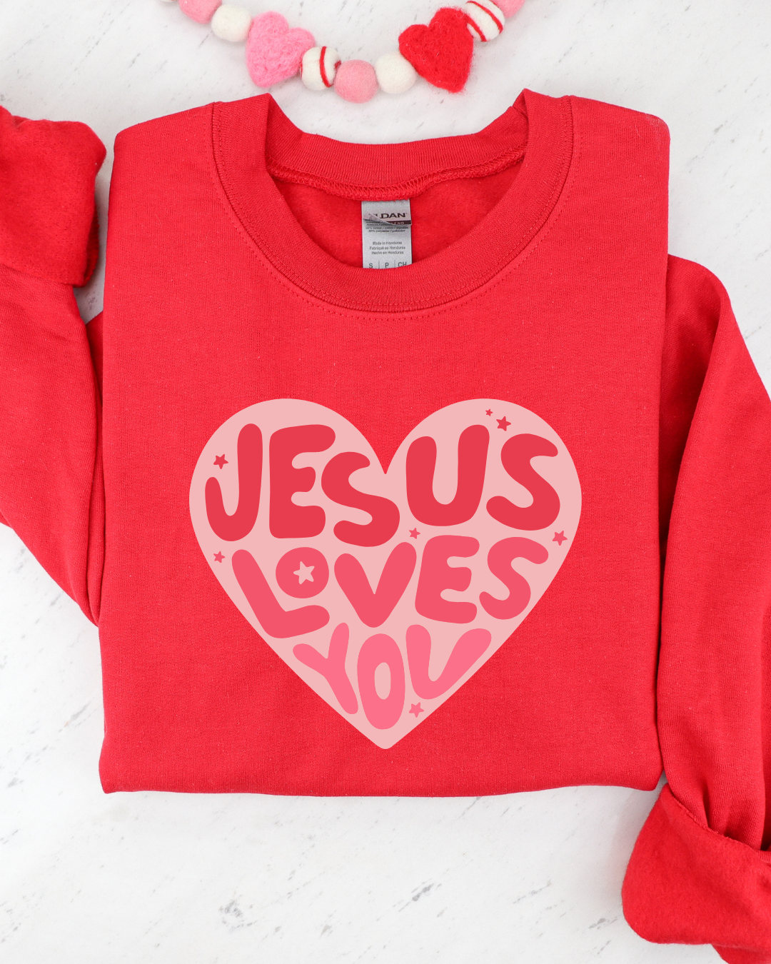 Jesus Loves You Heart - Faith Crewneck