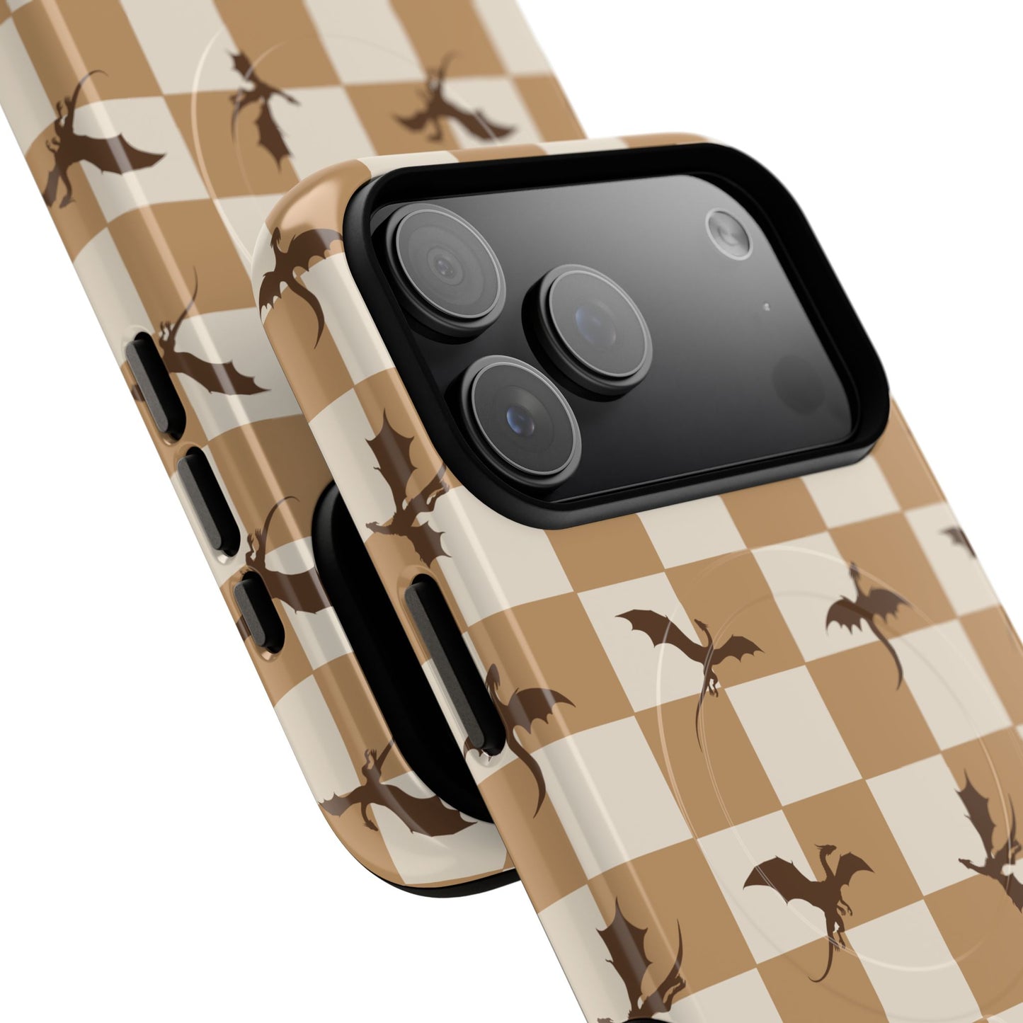 Dragon Check Phone Case — Camel