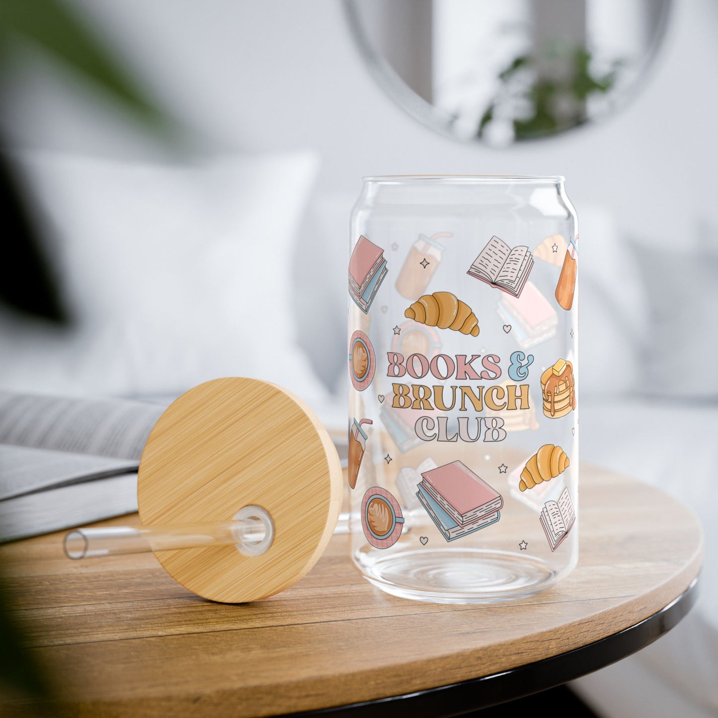 Books & Brunch Club - Glass Cup