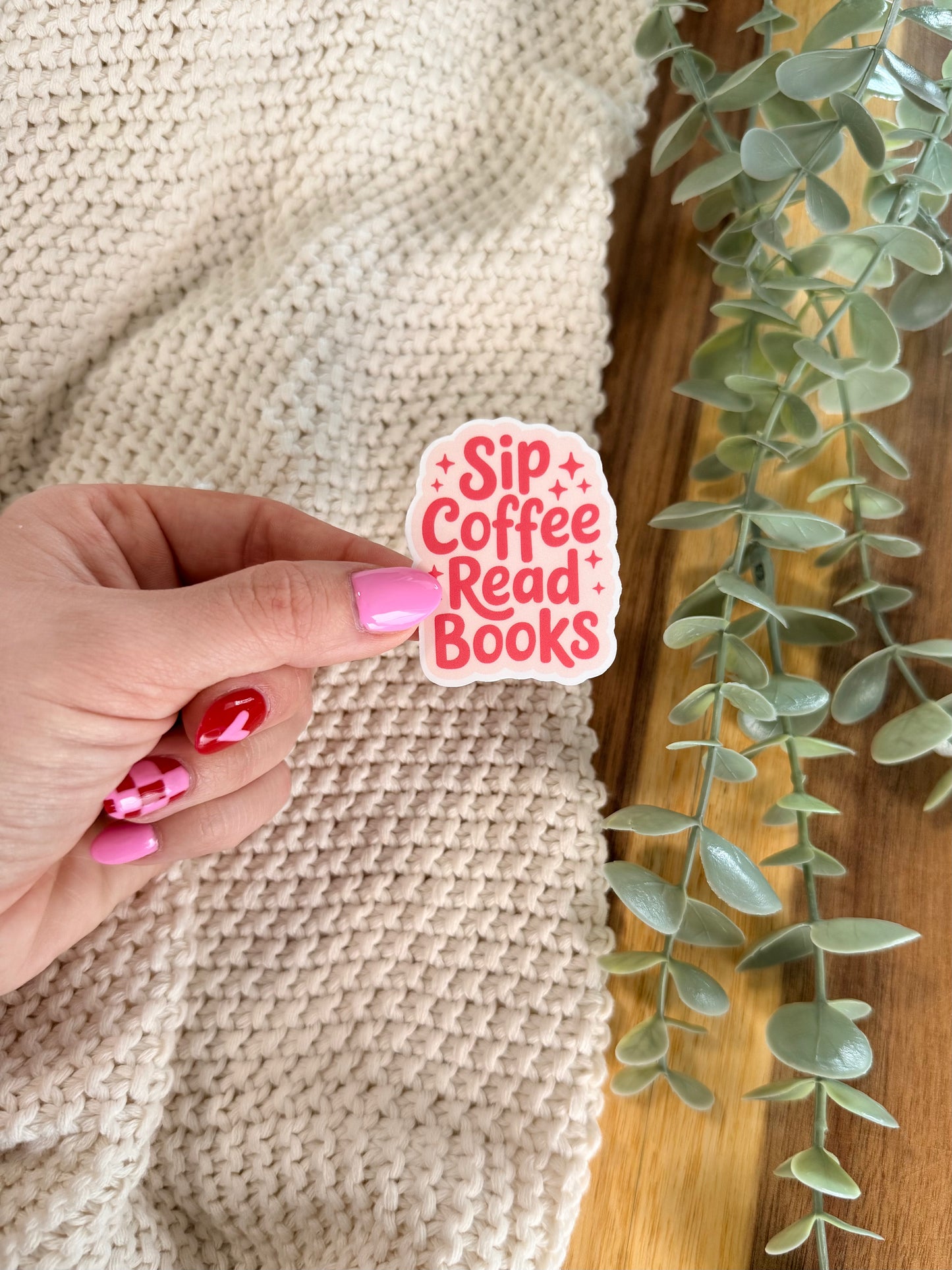 Sip Coffee Read Books - Sticker