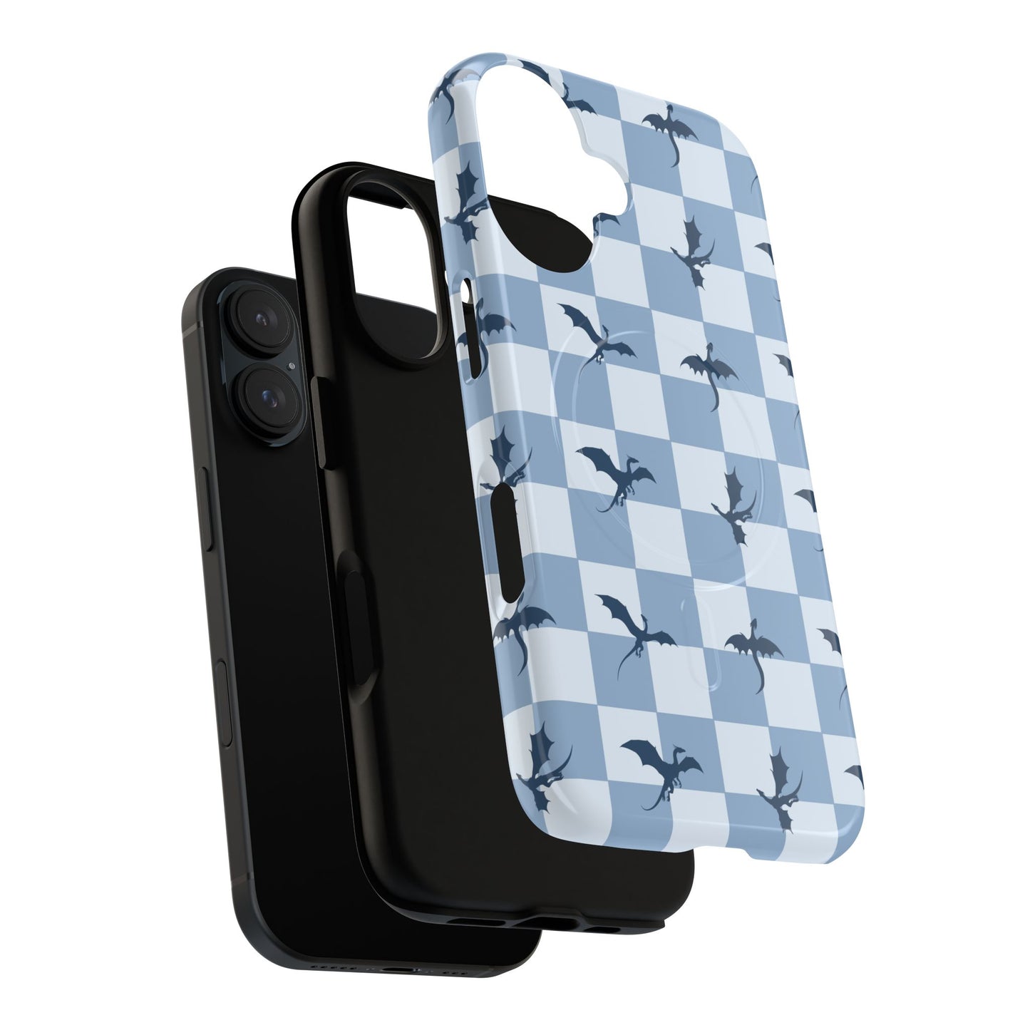 Dragon Check Phone Case — Blue