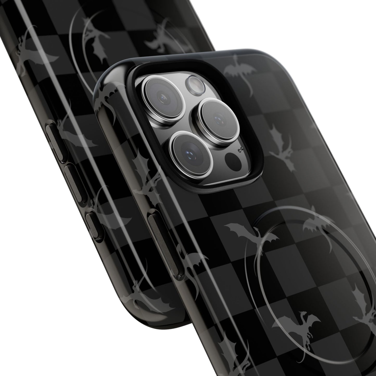 Dragon Check Phone Case — Grey