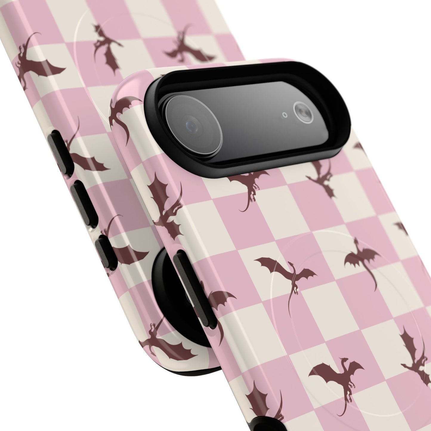 Dragon Check Phone Case — Pink