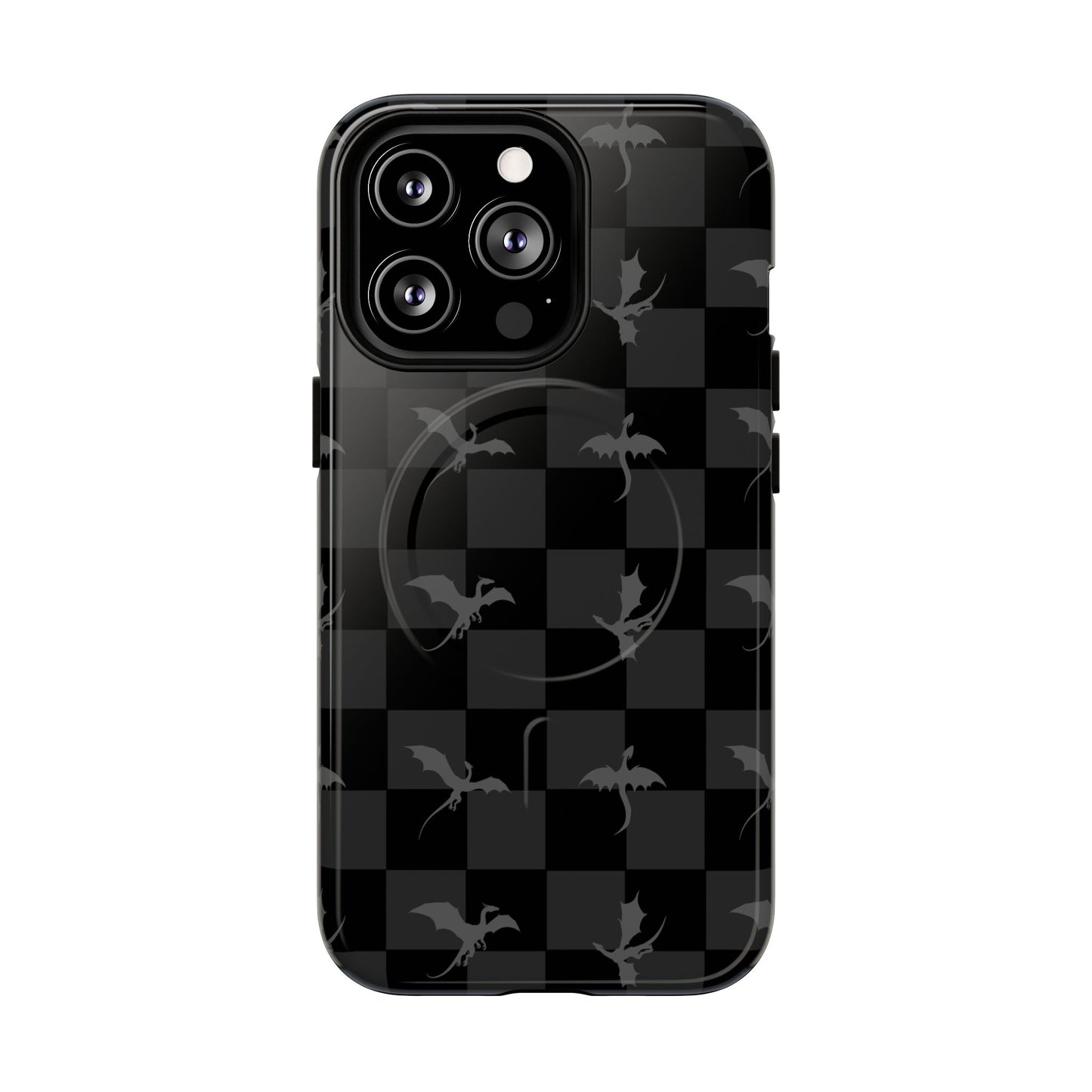 Dragon Check Phone Case — Grey