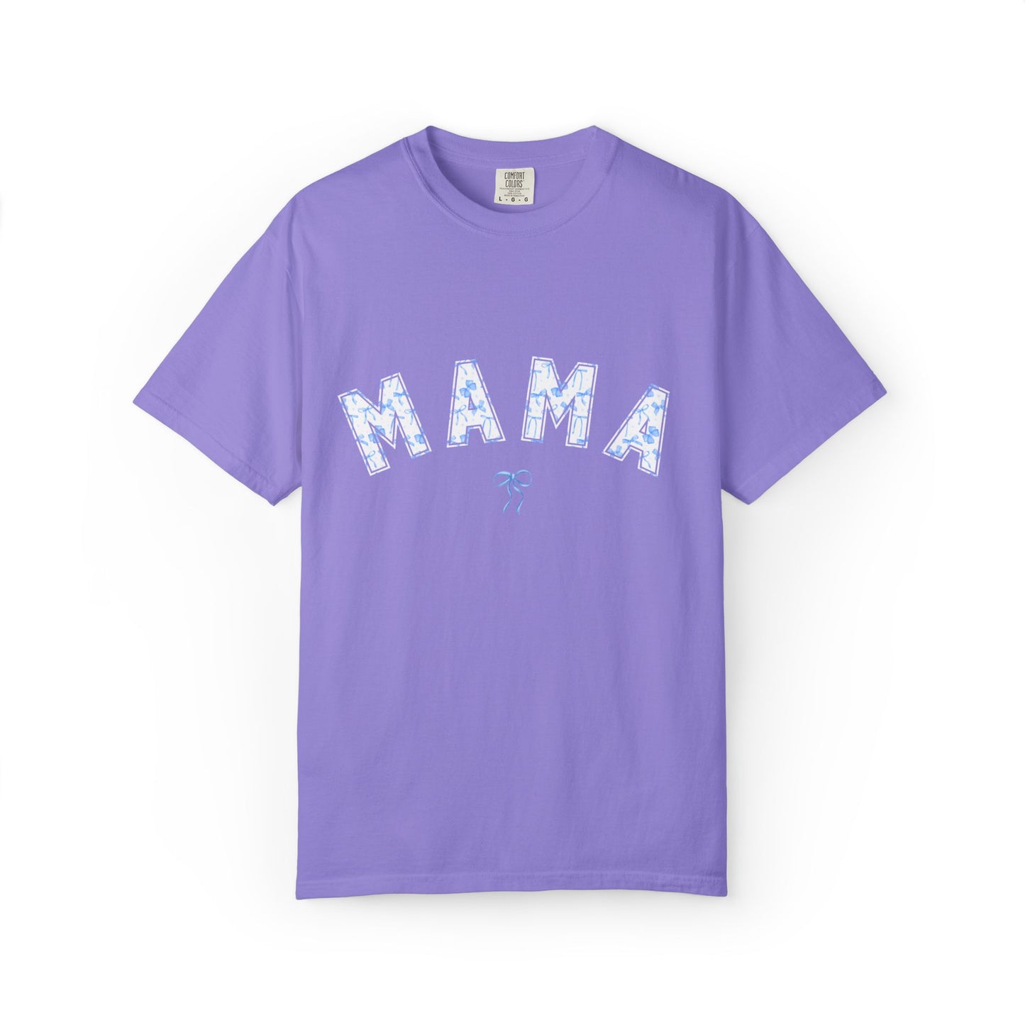 Blue Bow Coquette MAMA - Comfort Colors Tee