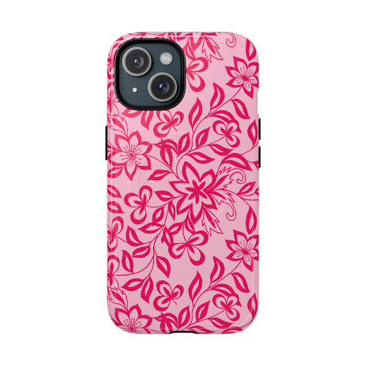Hot Pink Floral iPhone Case