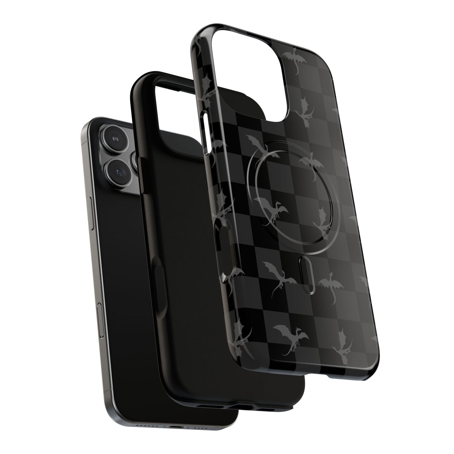 Dragon Check Phone Case — Grey