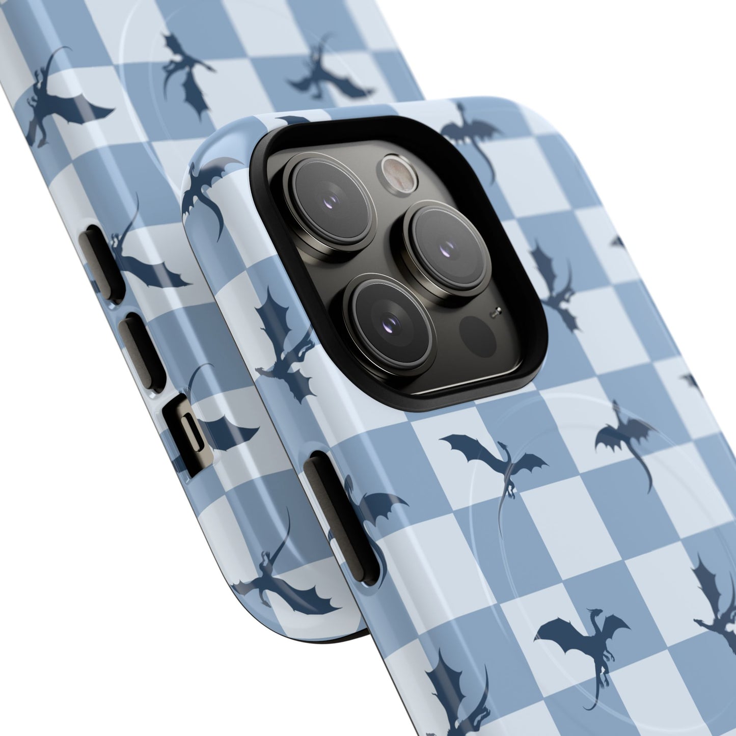 Dragon Check Phone Case — Blue