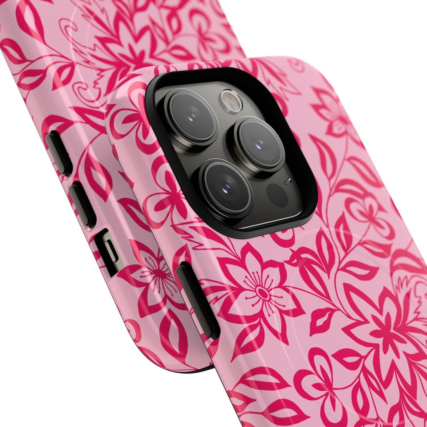 Hot Pink Floral iPhone Case