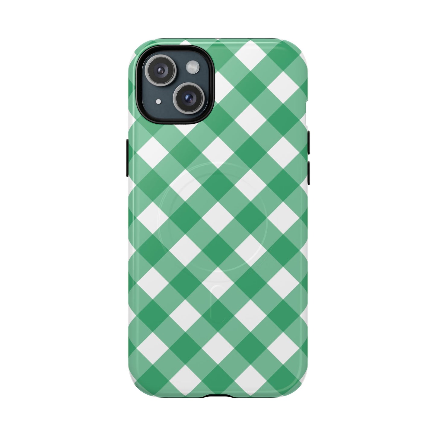 Green Gingham iPhone Case