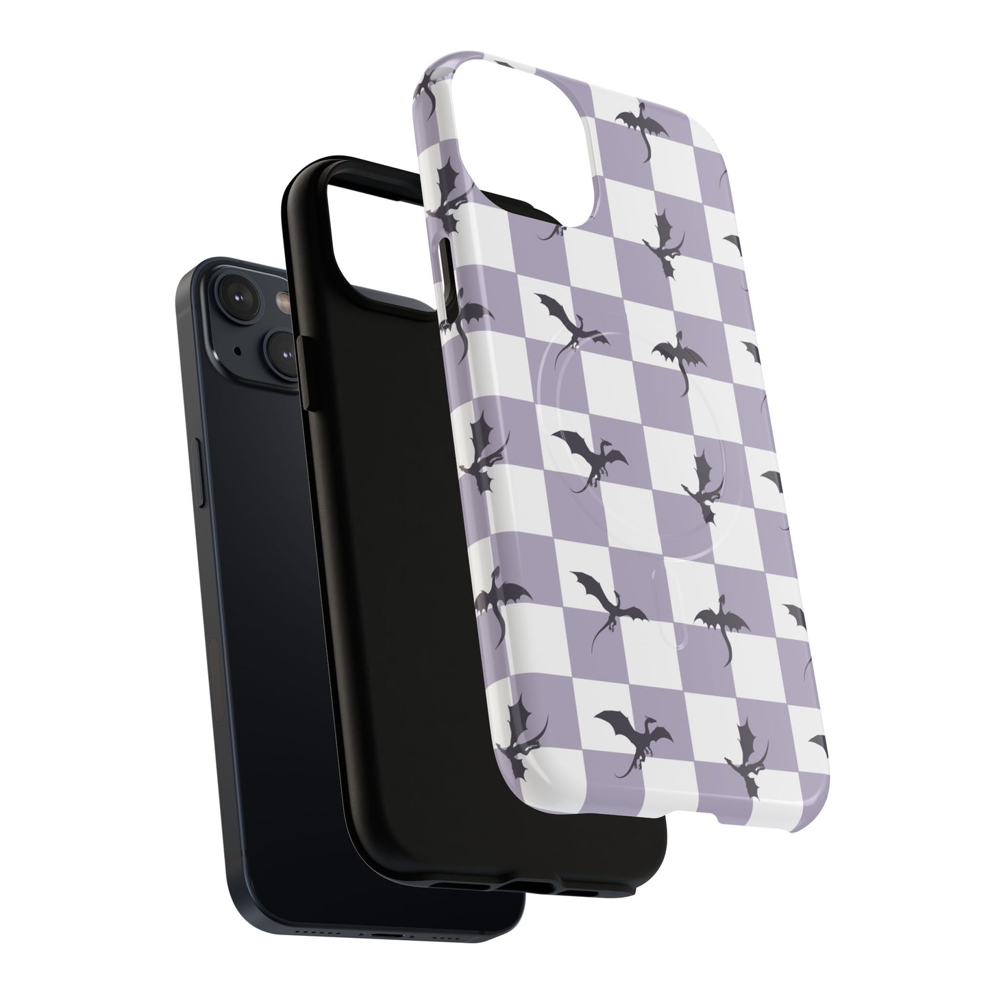 Dragon Check Phone Case — Lavender