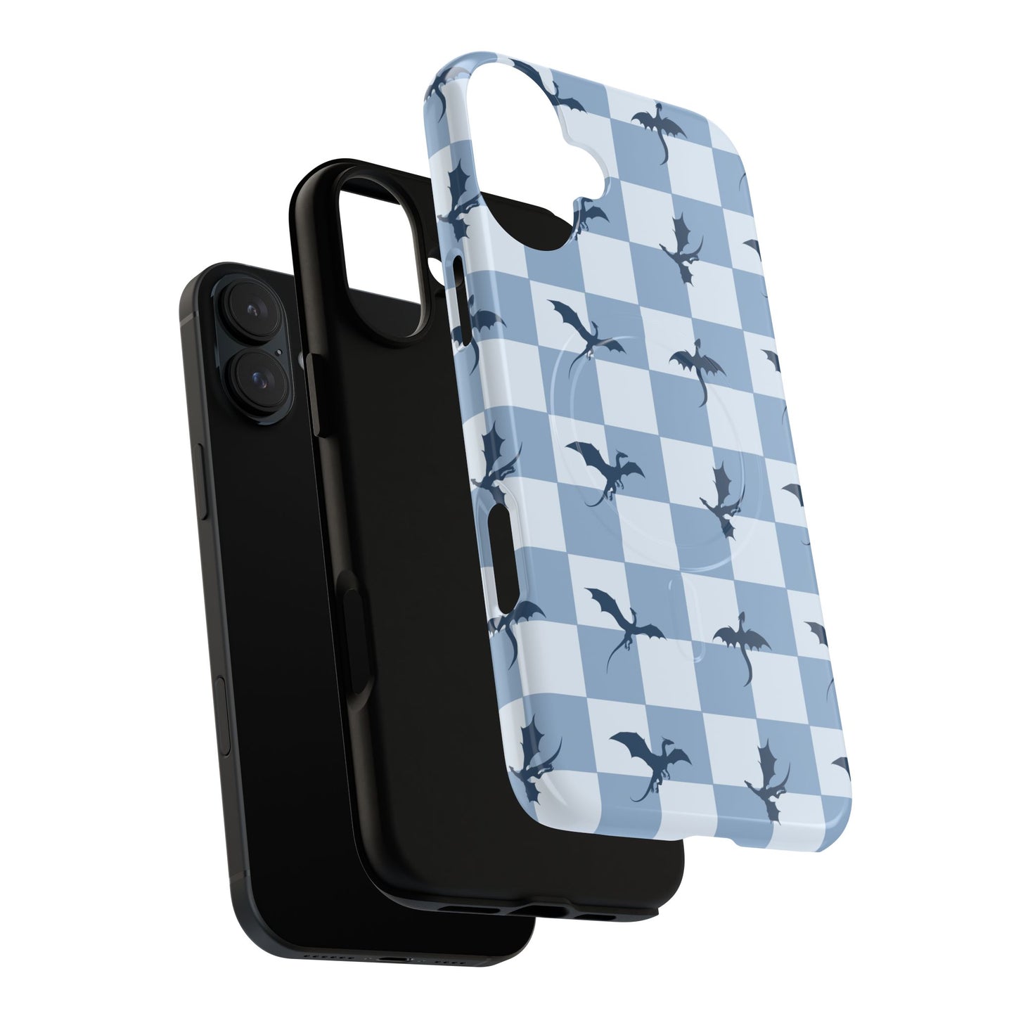 Dragon Check Phone Case — Blue