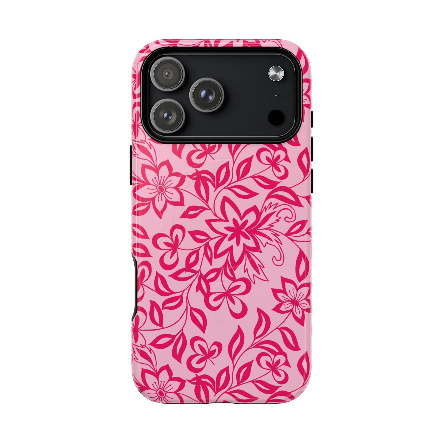 Hot Pink Floral iPhone Case