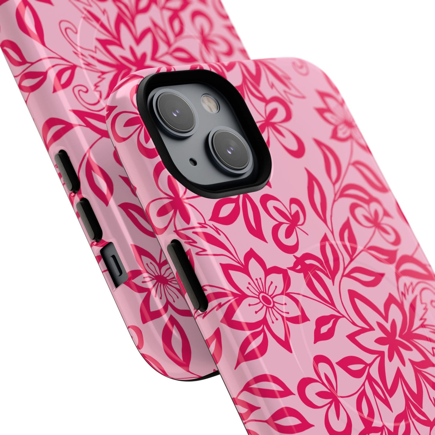 Hot Pink Floral iPhone Case