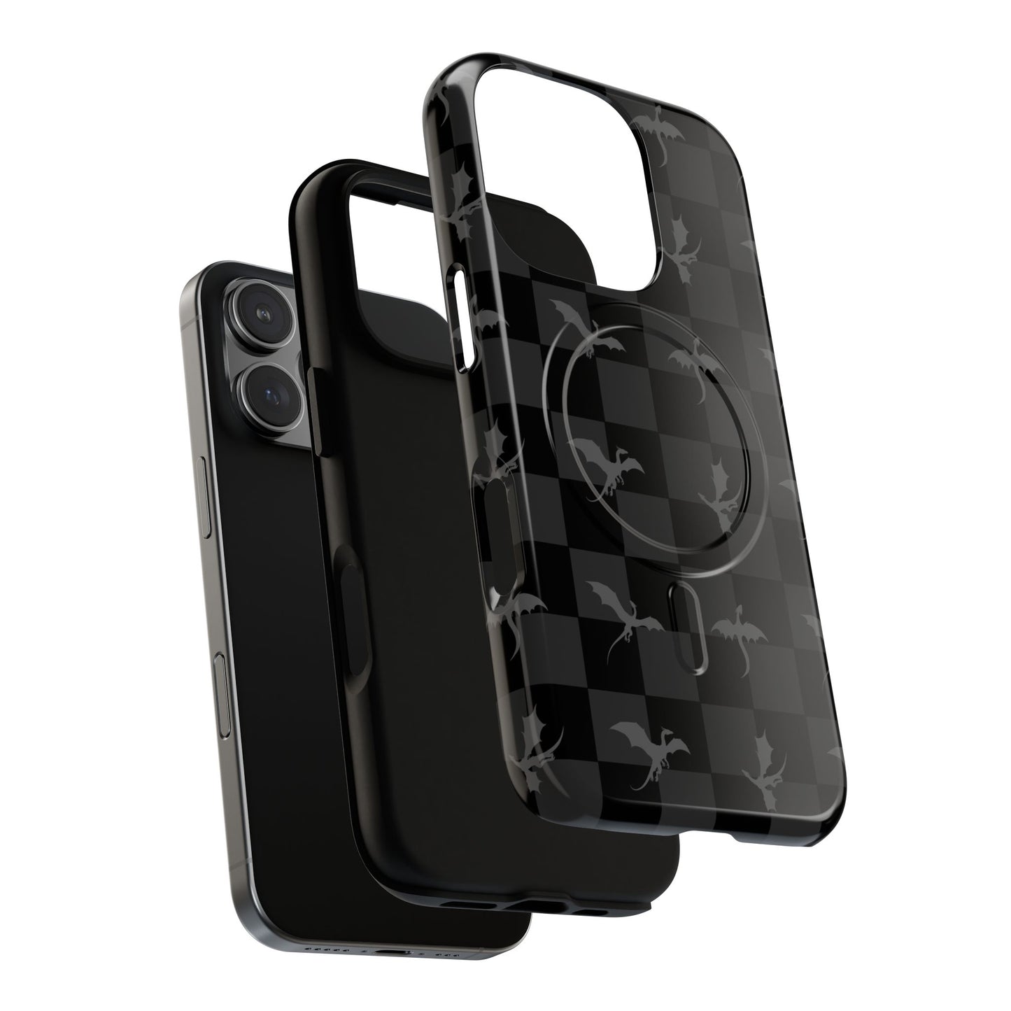 Dragon Check Phone Case — Grey