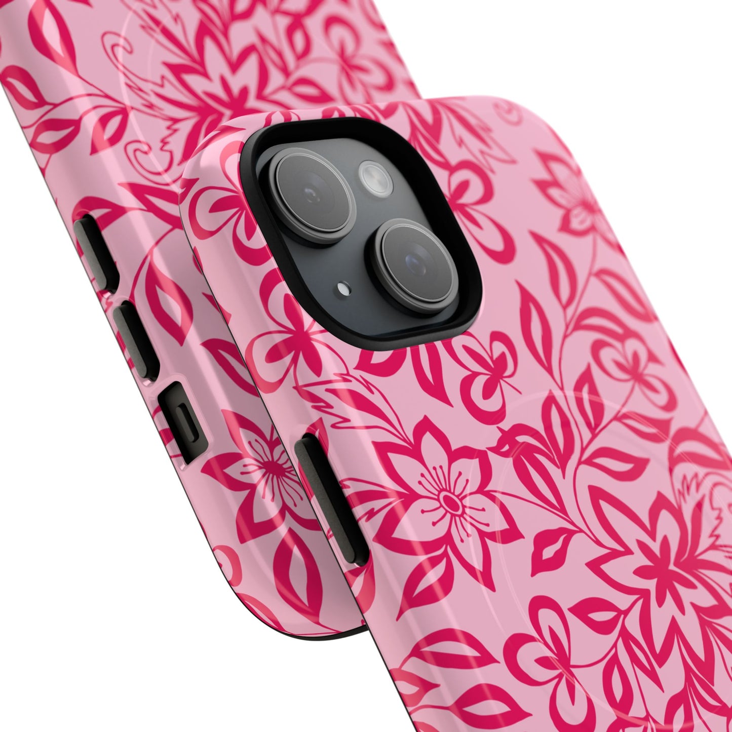 Hot Pink Floral iPhone Case