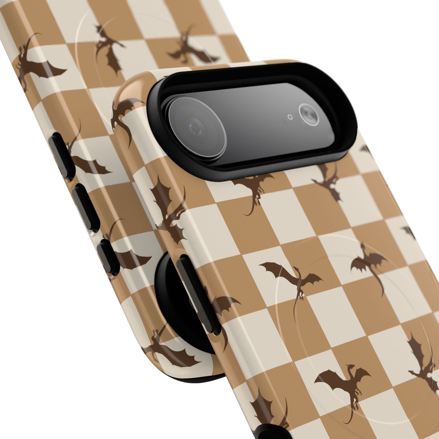 Dragon Check Phone Case — Camel