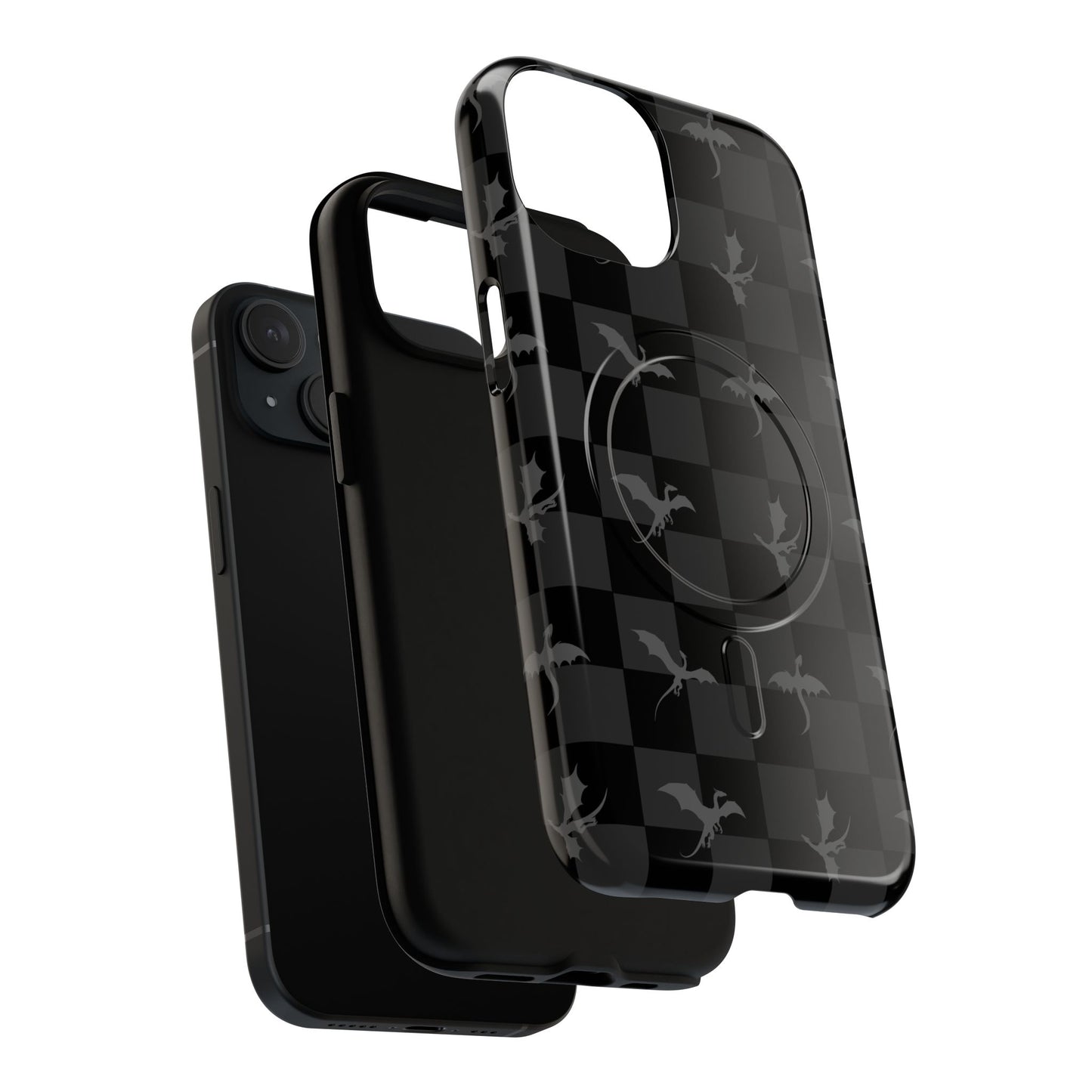 Dragon Check Phone Case — Grey