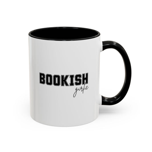 Bookish Girlie Black Coffee Cup, Accent Mugs for Readers, Perfect Gift for Book Lovers, Cozy Home Decor, Literary Gift Idea