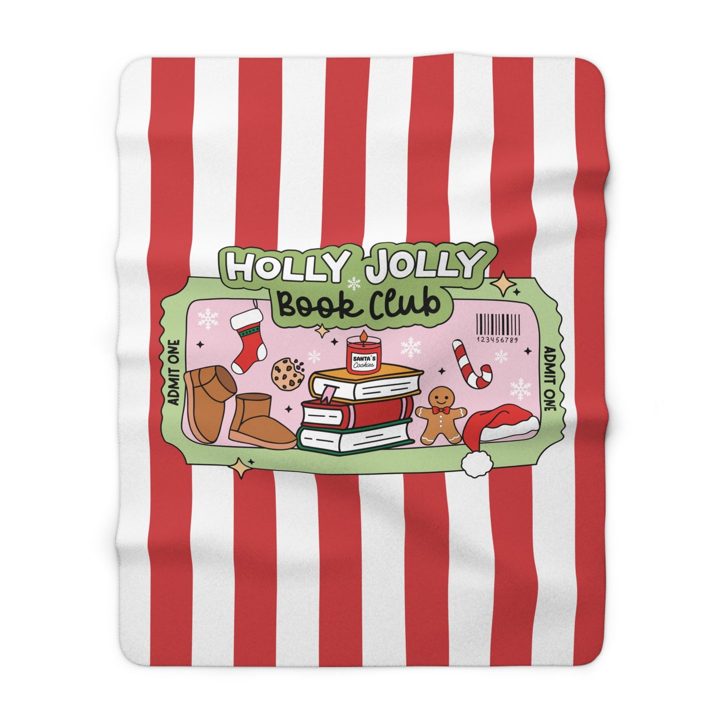 Holly Jolly Book Club (Striped) - Blanket