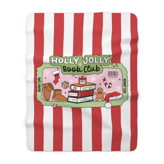 Holly Jolly Book Club (Striped) - Blanket