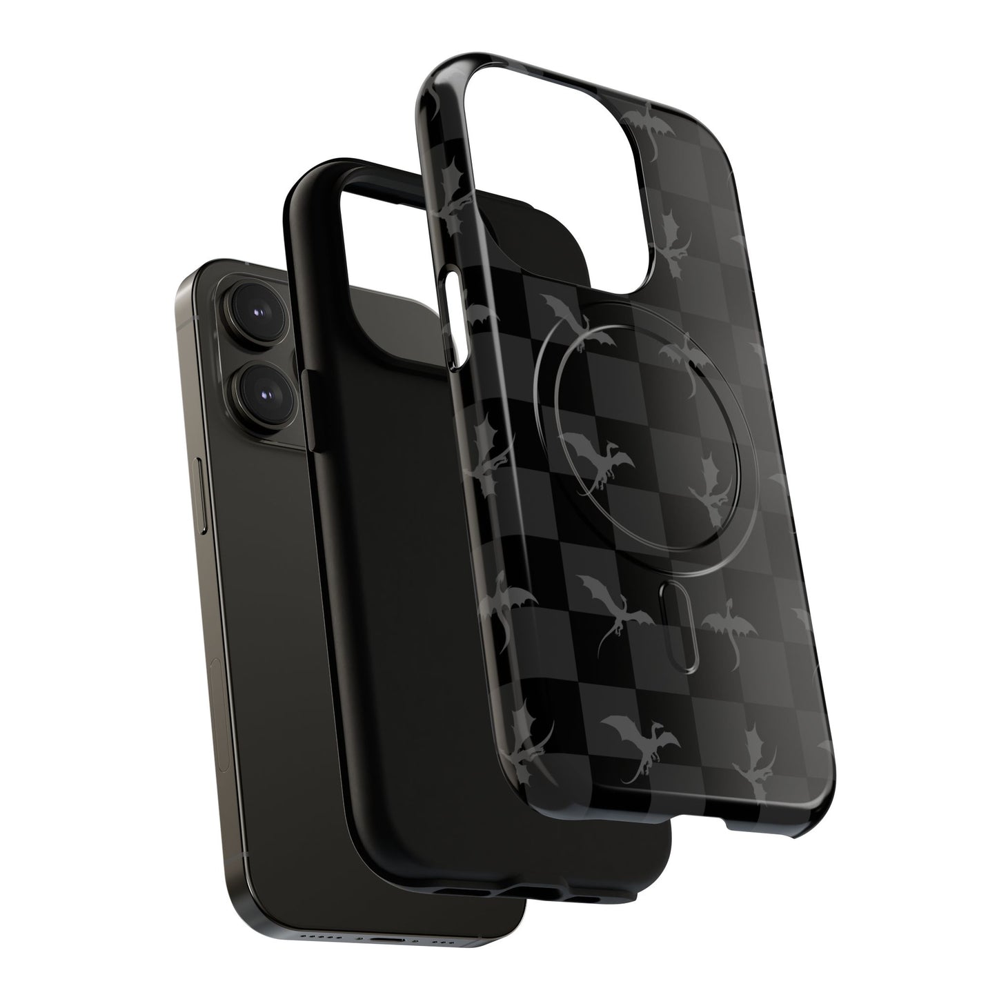 Dragon Check Phone Case — Grey