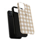 Beige Gingham Cross - Phone Case