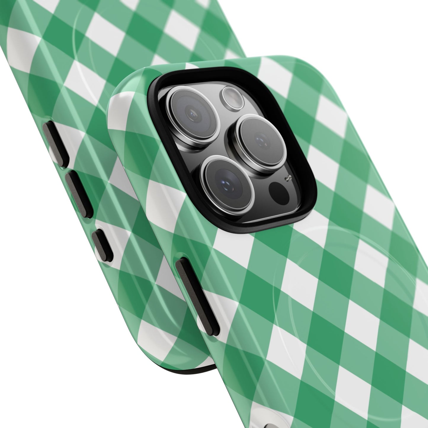 Green Gingham iPhone Case