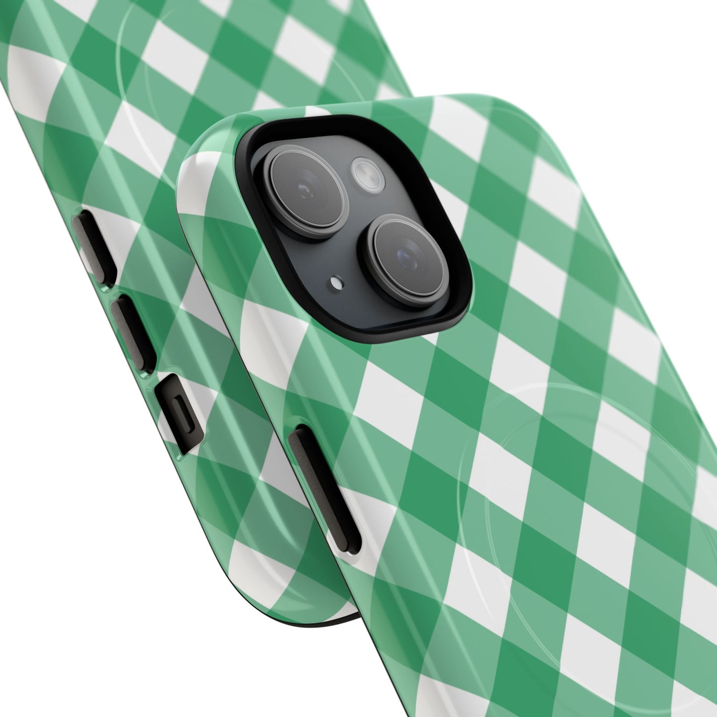Green Gingham iPhone Case