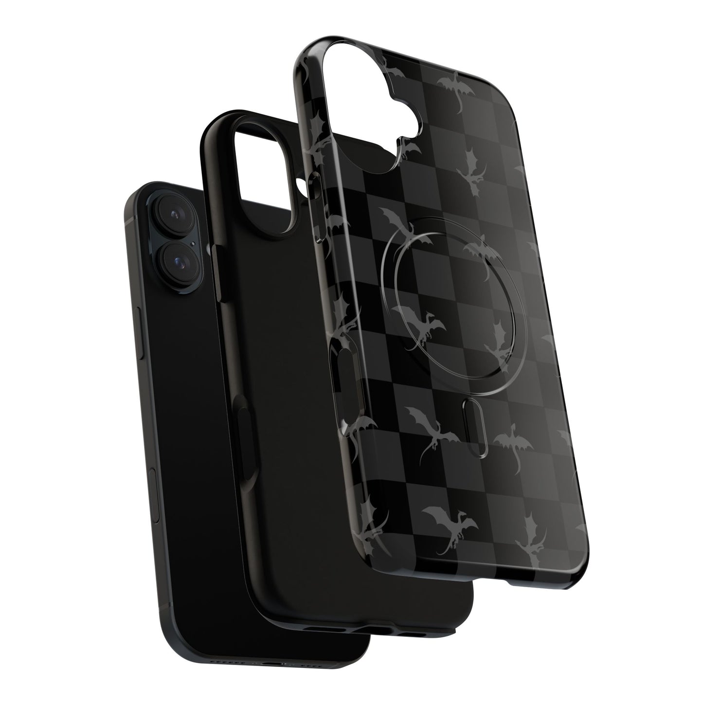 Dragon Check Phone Case — Grey