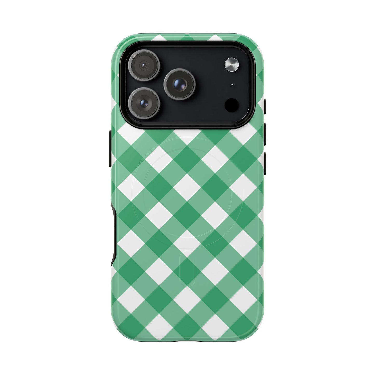 Green Gingham iPhone Case