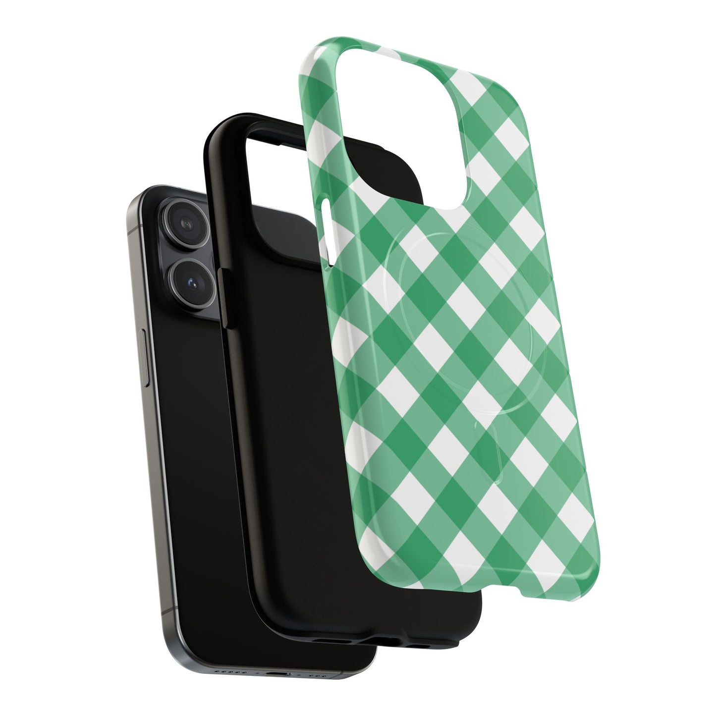 Green Gingham iPhone Case