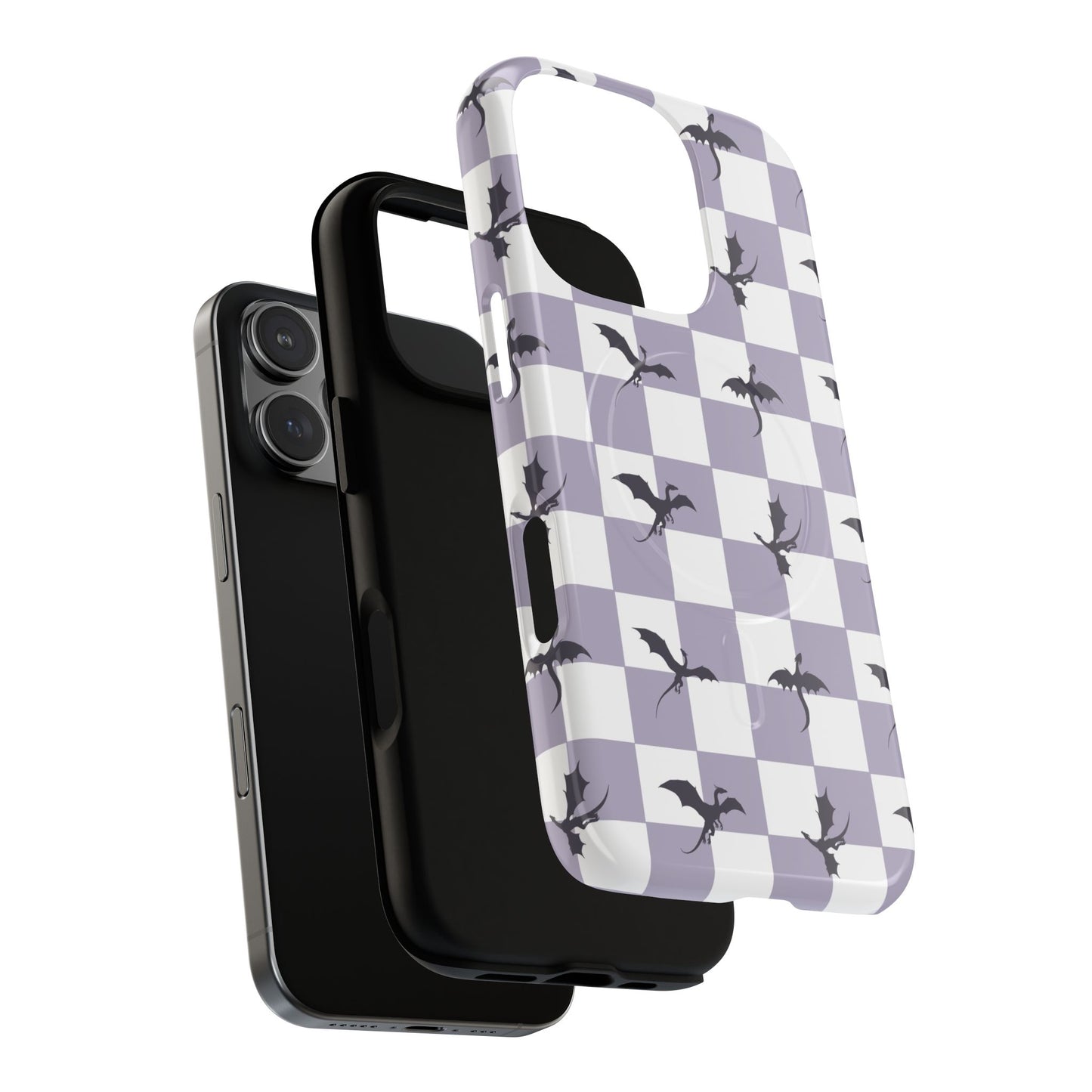 Dragon Check Phone Case — Lavender