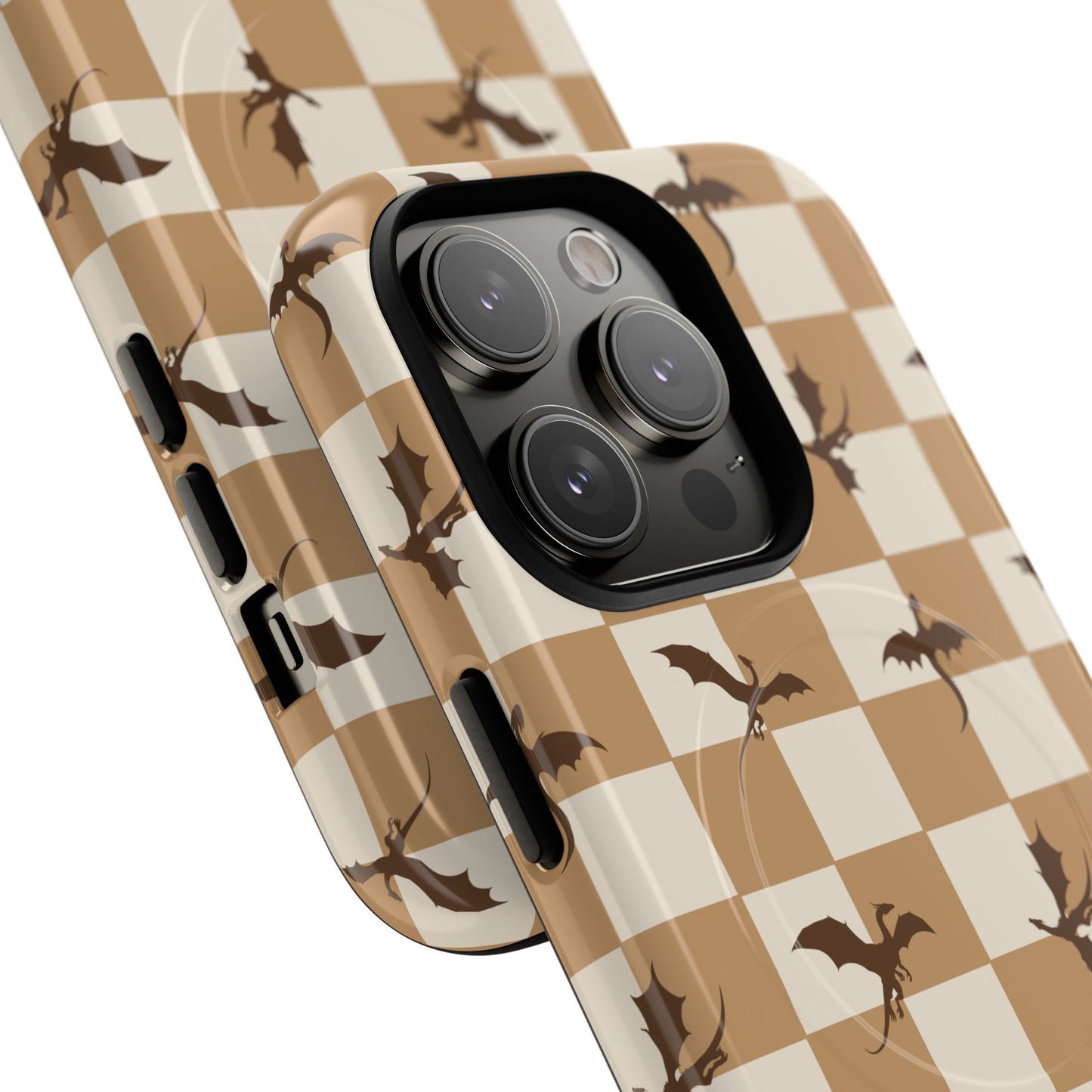 Dragon Check Phone Case — Camel