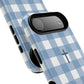 Blue Gingham Cross - Phone Case