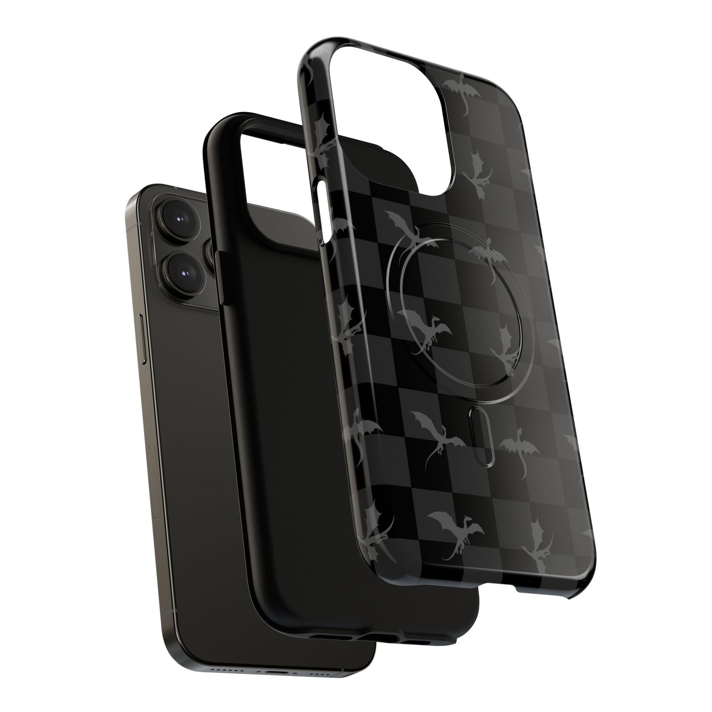 Dragon Check Phone Case — Grey