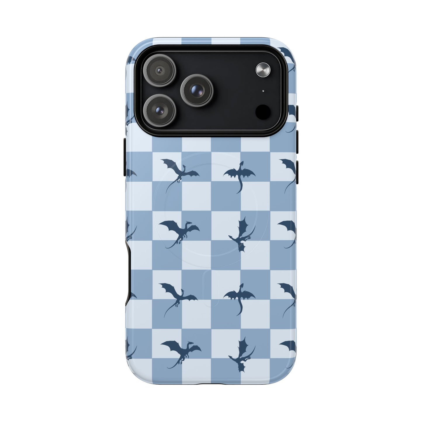 Dragon Check Phone Case — Blue