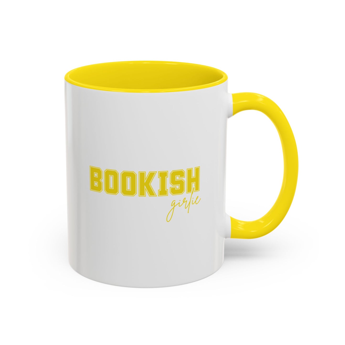Bookish Girlie Yellow Coffee, Accent Mugs for Readers, Perfect Gift for Book Lovers, Cozy Home Decor, Literary Gift Idea