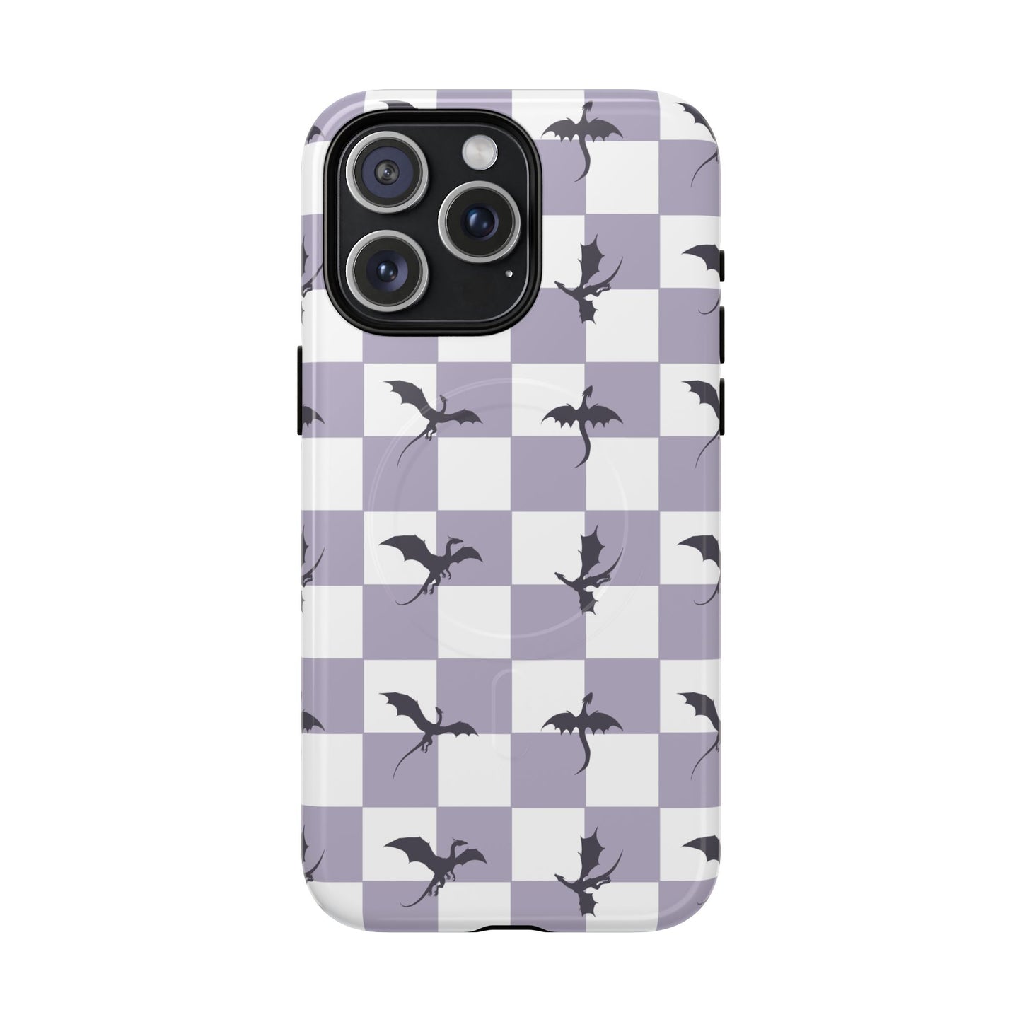 Dragon Check Phone Case — Lavender