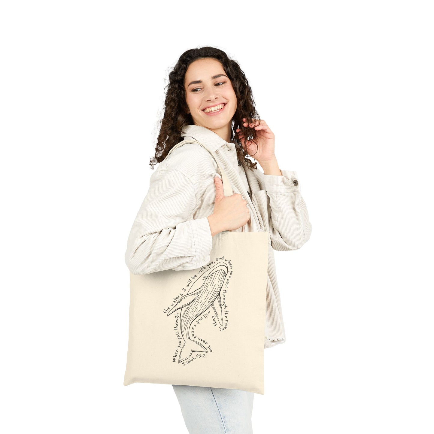 “He Will Be With You” Whale Tote