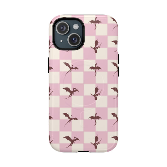 Dragon Check Phone Case — Pink