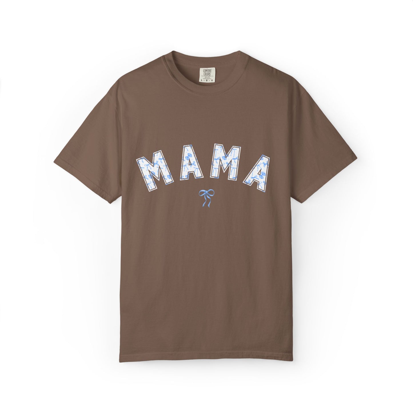 Blue Bow Coquette MAMA - Comfort Colors Tee