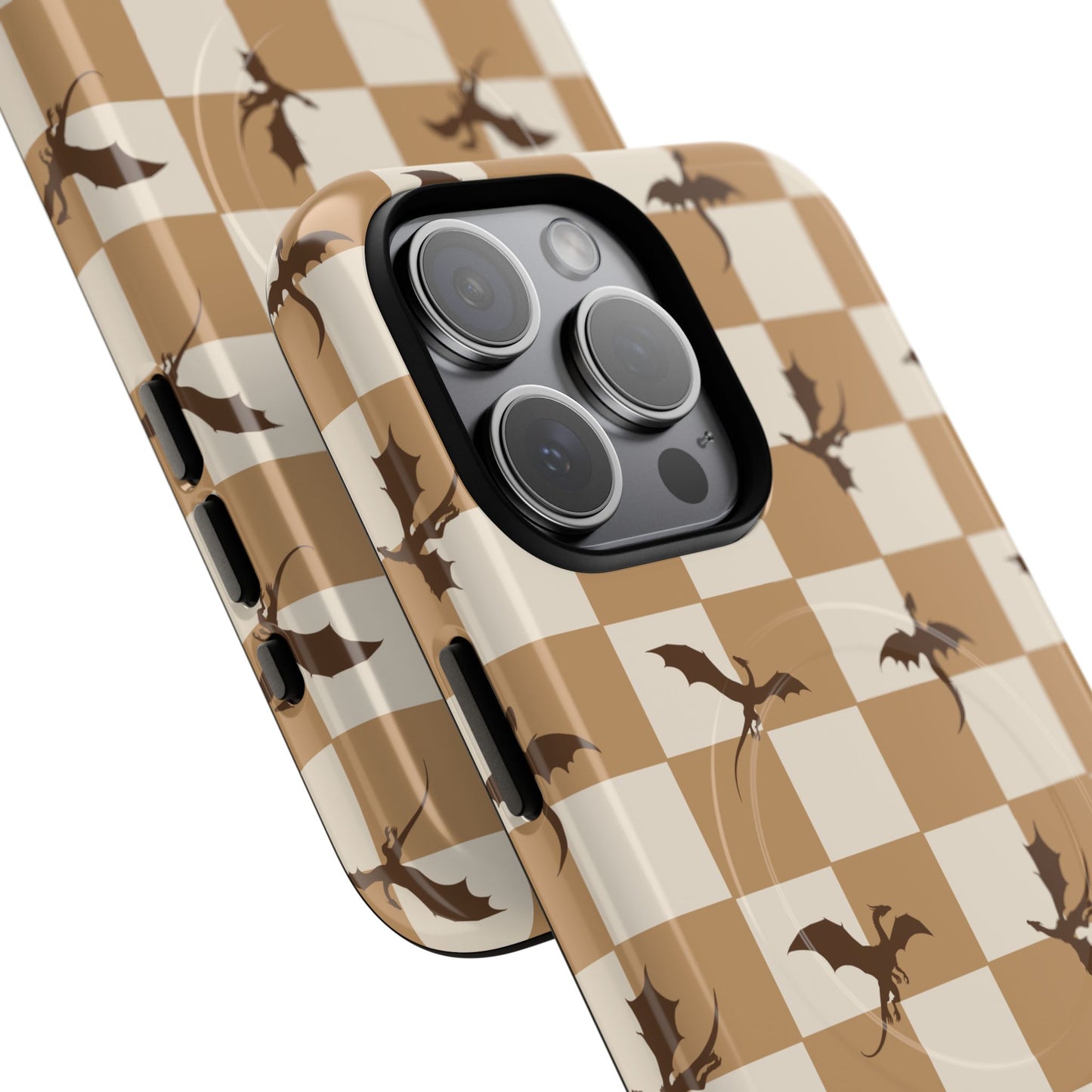 Dragon Check Phone Case — Camel