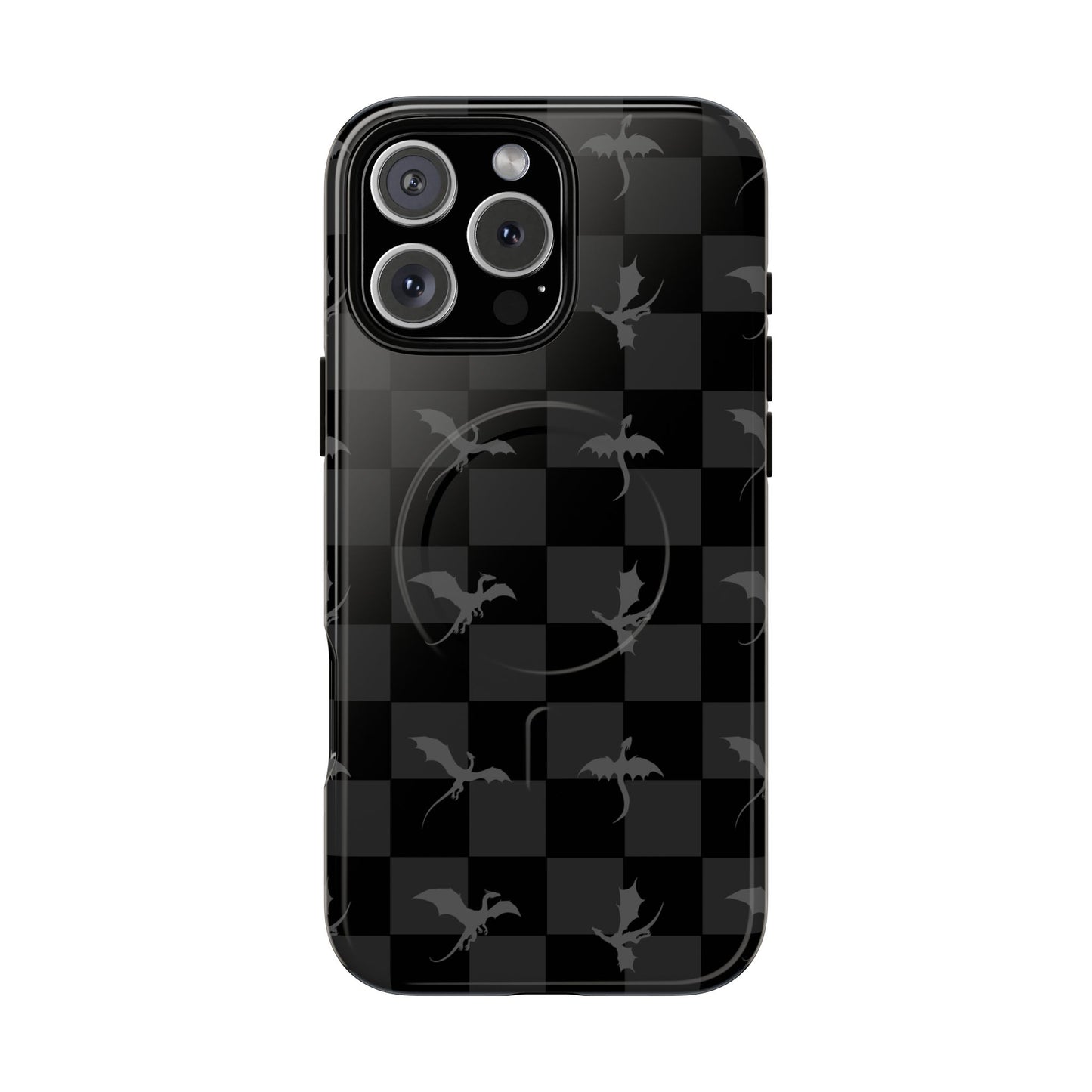 Dragon Check Phone Case — Grey