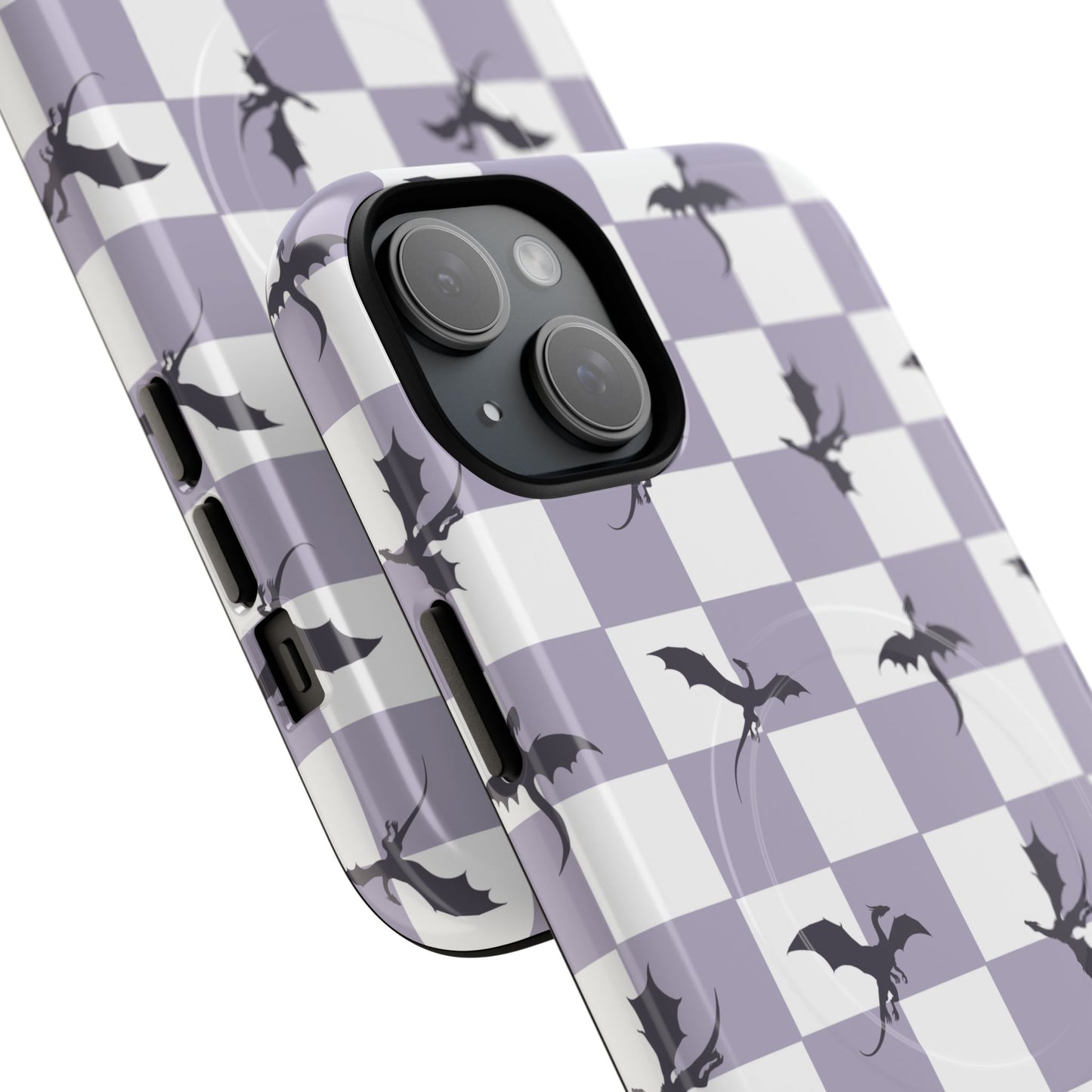 Dragon Check Phone Case — Lavender