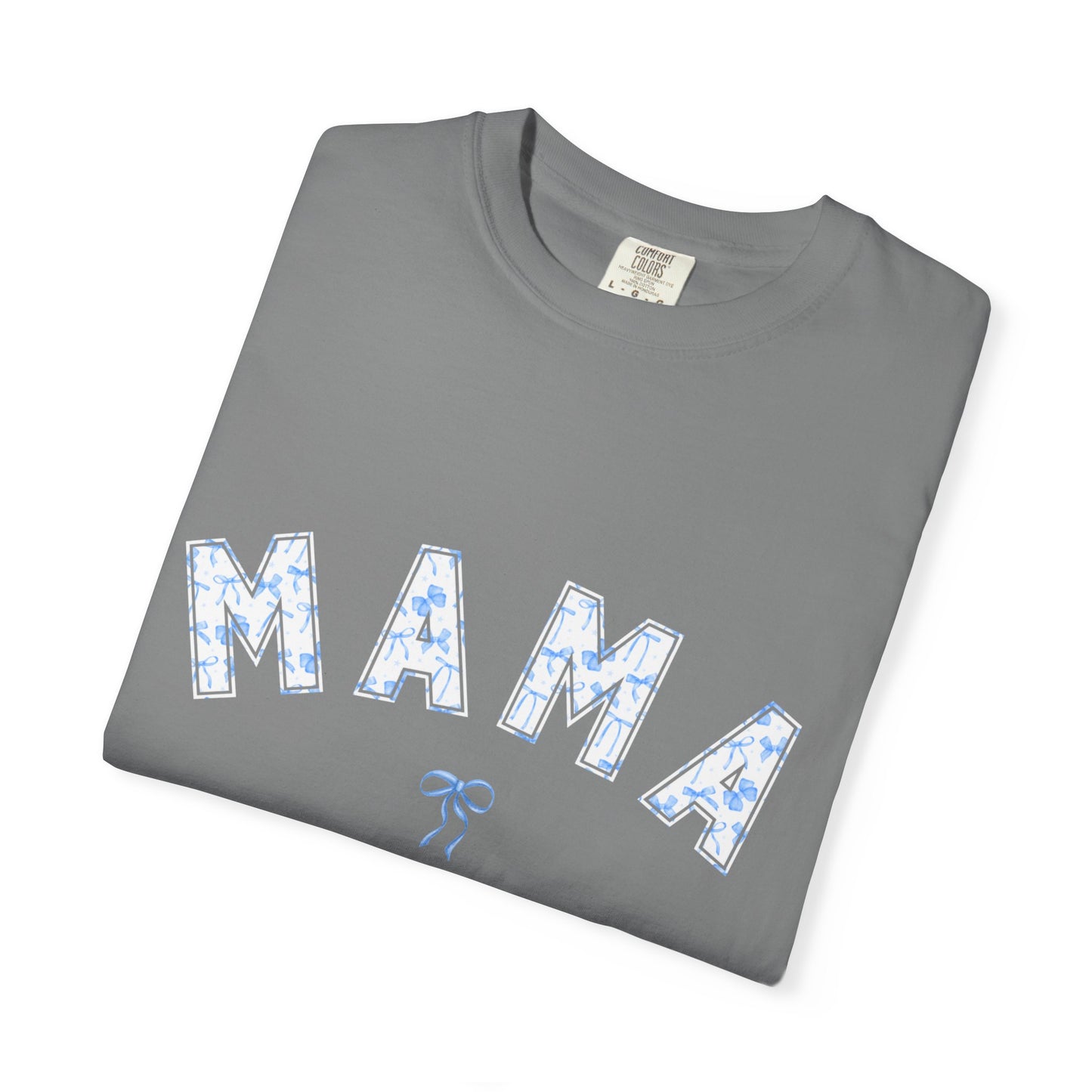 Blue Bow Coquette MAMA - Comfort Colors Tee