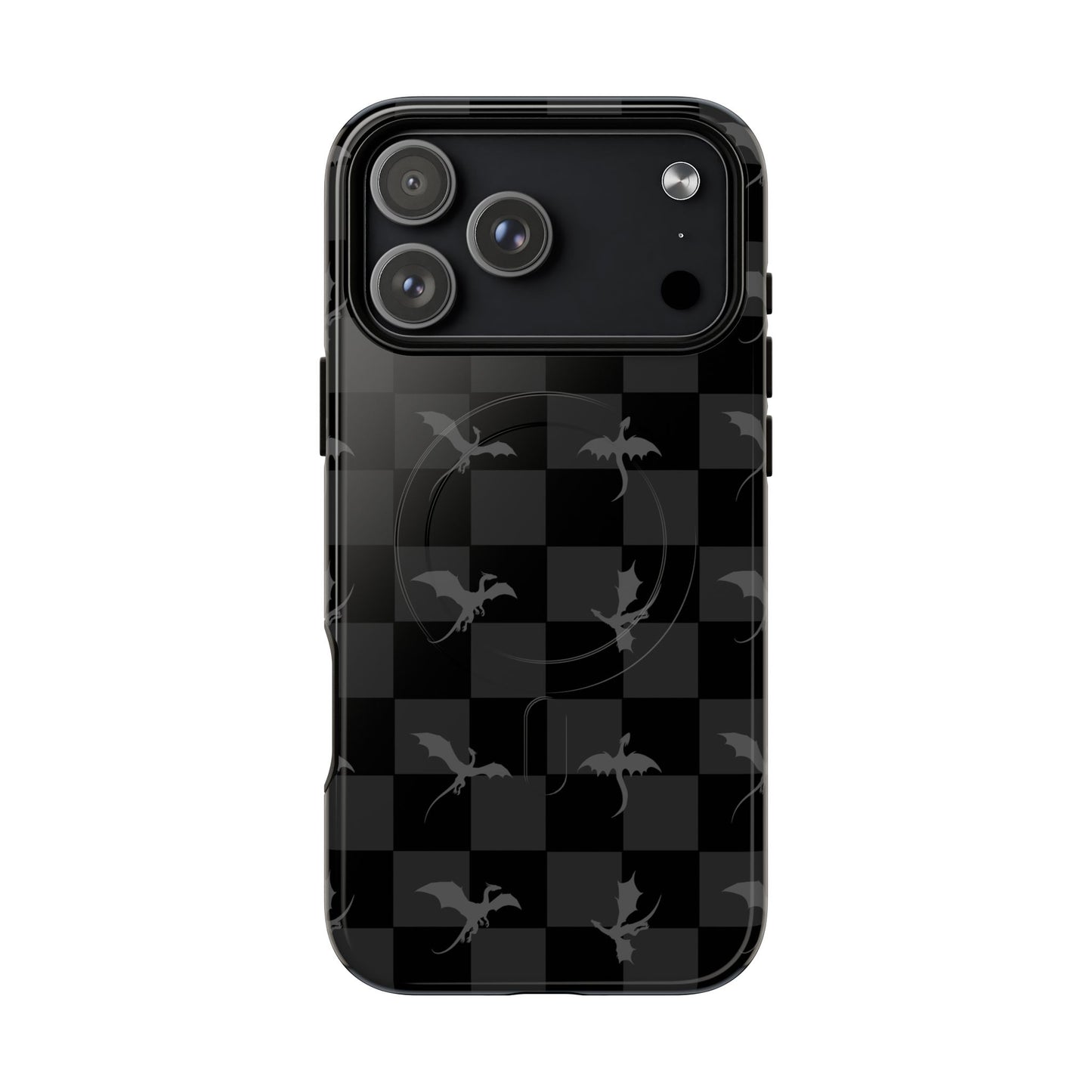 Dragon Check Phone Case — Grey