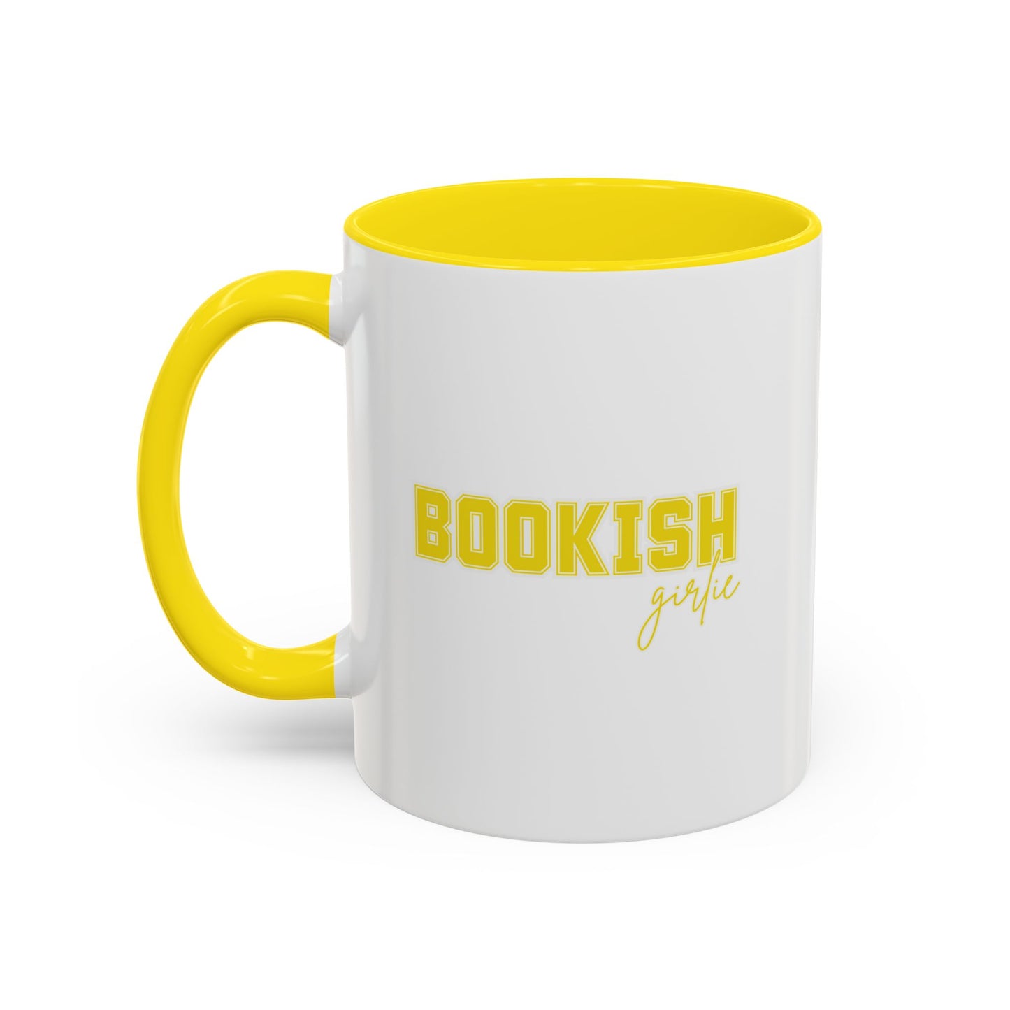 Bookish Girlie Yellow Coffee, Accent Mugs for Readers, Perfect Gift for Book Lovers, Cozy Home Decor, Literary Gift Idea