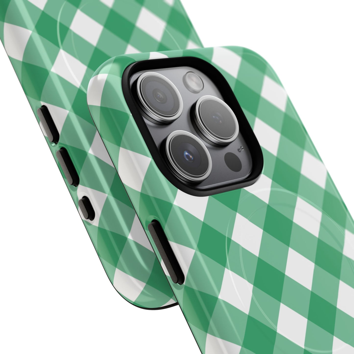 Green Gingham iPhone Case